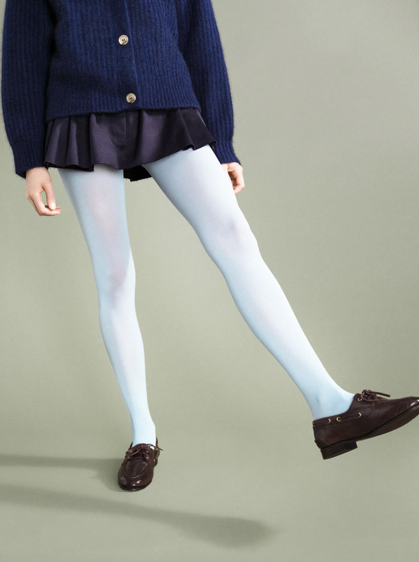 Opaque Tights in Powder Blue