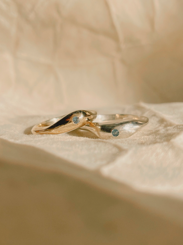 Ripple Ring with Blue Montana Sapphire