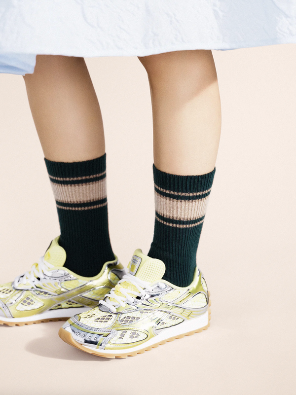 Athleisure Cashmere Crew in Forest Green