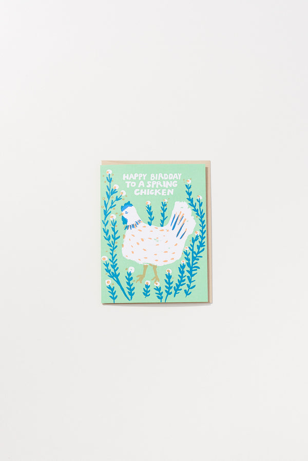 Spring Chicken Birthday Card
